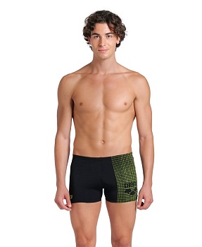 Мужские плавки- шорты Arena FOGGY DOTS SWIM SHORT, 008483 506, black-artic lime в магазине Спорт - Пермь