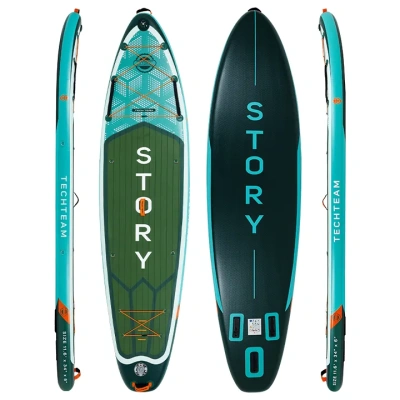 Сапборд надувной (SUP-доска) Tech Team Story - изумрудный, 350*86*15см