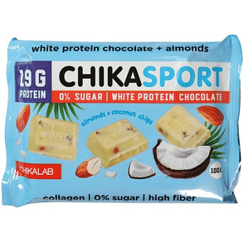 Bombar CHIKALAB - Протеиновый шоколад без сахара - Белый шоколад 100г в магазине Спорт - Пермь