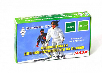 Мазь лыжн.МАРАФОН-XXI 2бруска зелён,св-зелён. в магазине Спорт - Пермь