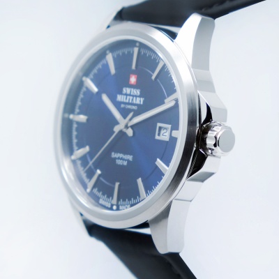 Часы Swiss Military SM34104.10 м.серебро на ремне синий в магазине Спорт - Пермь