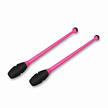 Булавы для художественной гимнастики Indigo 45 см, вставляющиеся, розово-черные (IN019)