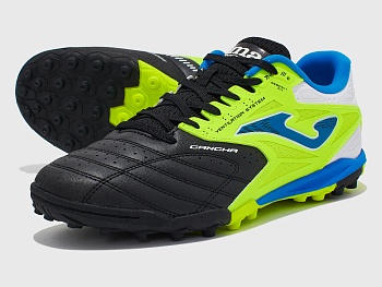 Бутсы многошиповые JOMA CANCHA CANS2401TF, цвет черный/зеленый