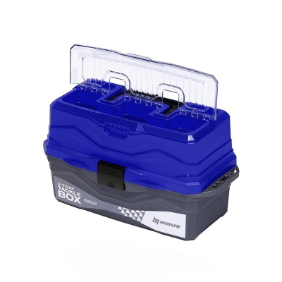 Ящик для рыболовных снастей Nisus Tackle Box, трехполочный, синий