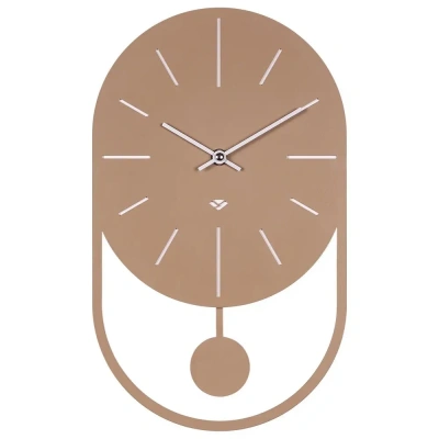 Часы настенные Рубин из металла с маятником, высота 35 см, открытая стрелка, бежевые "Классика" (3521-003) в магазине Спорт - Пермь