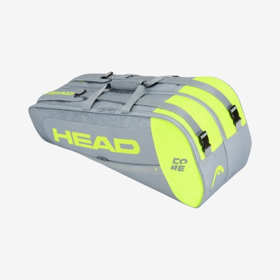 Сумка HEAD CORE 6R COMBI TENNIS BAG 283401, цвет:серый/зеленый