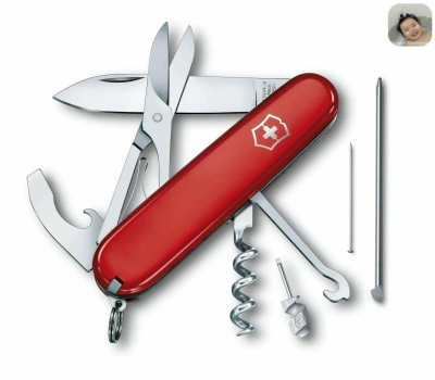 Складной нож Victorinox Compact, функций: 15, 91мм, красный,(1.3405)