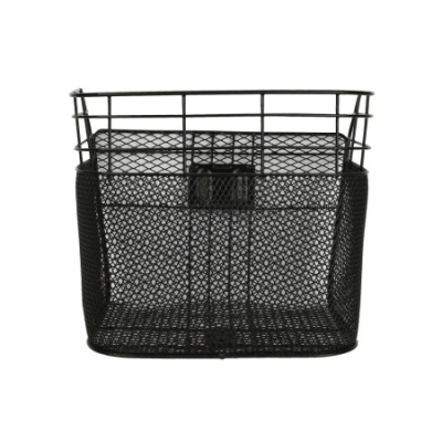 Корзина для велосипеда металлическая, с креплением на переднее колесо. 2 кронштейна на рулевую колонку. Черная. / 1DVMI-15 в Магазине Спорт - Пермь