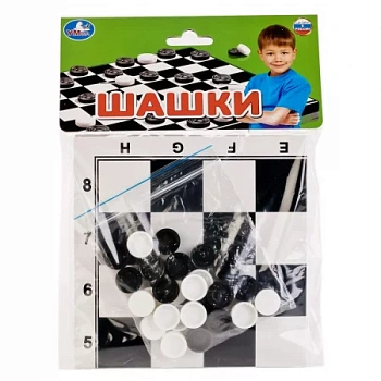 Шашки пластмассовые с картонным полем