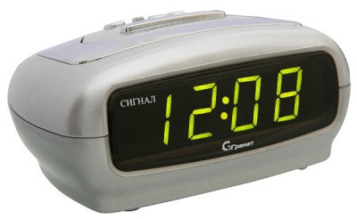 Будильник электронный сетевой светящийся зеленым светом GRANAT C-1235/Зел в магазине Спорт - Пермь