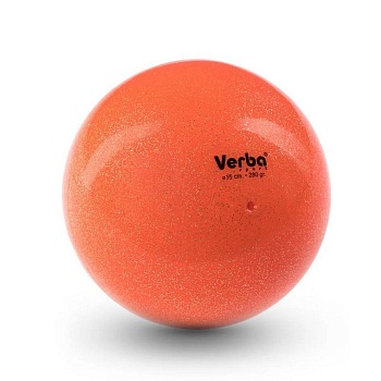 Мяч для художественной гимнастики Verba Sport, цвет: оранжевый с блестками