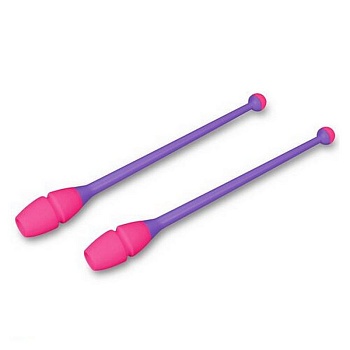 Булавы для художественной гимнастики Indigo 41 см, вставляющиеся, фиолетово-розовые (IN018)