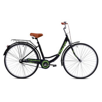 Велосипед городской MEGAWHEELS CITY 26" 1ск, чёрный-зелёный