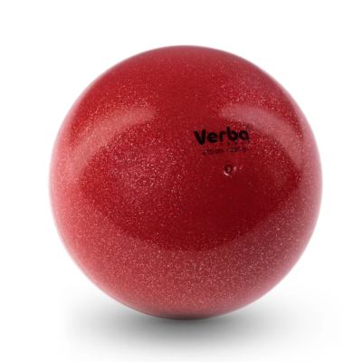 Мяч для художественной гимнастики Verba Sport, цвет: красный с блестками