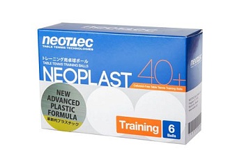 Мяч для настольного тенниса NEOTTEC Neoplast 40+ белые (6 шт.)