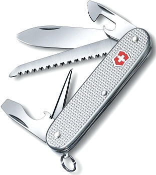 Нож Victorinox Farmer, 93 мм, 9 функций, рифлёный алюминий 0.9623.C