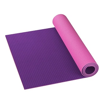 Коврик для йоги и фитнеса INDIGO PVC двусторонний IN258, 173х61х0,6 см, фиолетово-розовый в Магазине Спорт - Пермь