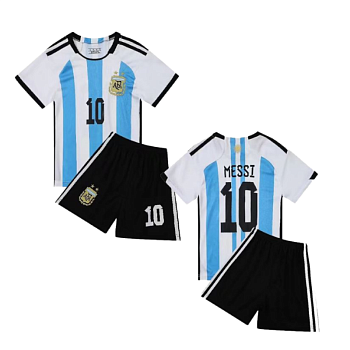 Форма футбольная детская Messi № 10, бело-голубая