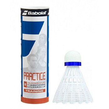 Воланы для бадминтона BABOLAT Practice, арт.562005, 1 шт, нейлон, сред. скор., белый