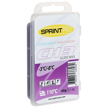 Мазь для скольжения (парафин) SPRINT PRO CH3 Violet, 60g (от -3 до -8°C) в магазине Спорт - Пермь