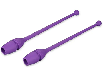Булавы для художественной гимнастики Indigo HAYA, 36 см, обрезиненные цельнолитые, фиолетовые(IN403)
