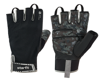 Перчатки для фитнеса Starfit WG-203, черно-серые в Магазине Спорт - Пермь