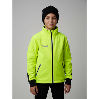 Куртка разминочная детская RAY WS модель STAR (Kids) лимонный/черный лимонный шов