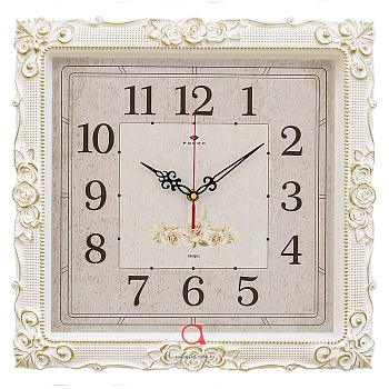 Часы настенные Рубин, 38х38 см большие часы на стену, бесшумные 3838-005 в магазине Спорт - Пермь