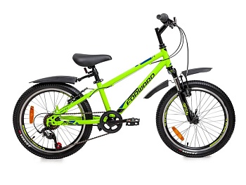 Велосипед Forward UNIT 20" 2.0, 6 скоростей, рама 10.5", зеленый/черный
