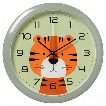 Настенные часы Рубин 6026-039 круг d=29см, корпус оливковый "Тигренок" в магазине Спорт - Пермь