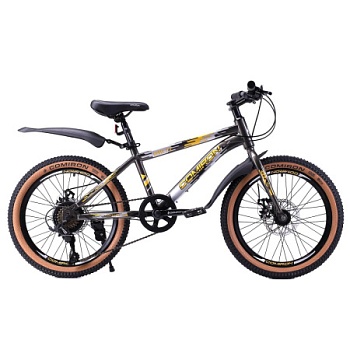 Велосипед подростковый COMIRON REBEL, 20", 7 скоростей, (рама 12), чёрный