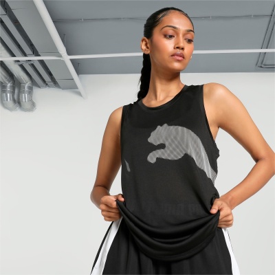 Майка женская PUMA Train All Day Big Cat Tank, 52380351, черная