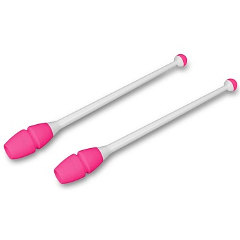 Булавы для художественной гимнастики Indigo 45 см, вставляющиеся, розово-белые (IN019)