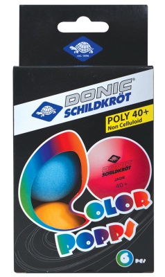 Мяч для настольного тенниса Donic Schildkrot Colour Popps, 40+мм, 6 штук