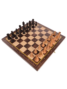 Шахматы(Кинешма)складные береза 50мм с утяжеленными фигурами