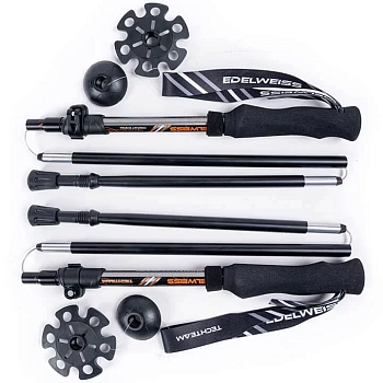 Палки трекинговые телескопические TechTeam Edelweiss 5-секционные, 35-135 см