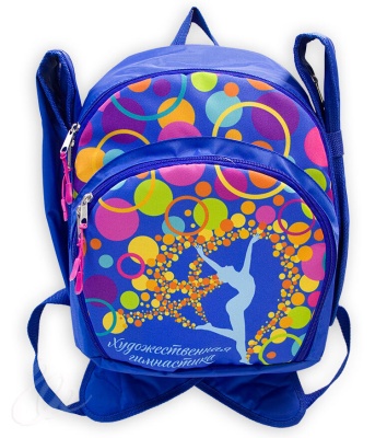 Рюкзак для художественной гимнастики Царевна-Лебедь Арабеск Цветные мячи голубой