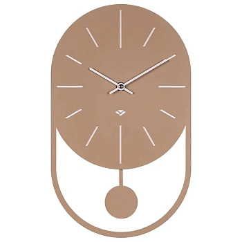 Часы настенные Рубин из металла с маятником, высота 35 см, открытая стрелка, бежевые "Классика" (3521-003) в магазине Спорт - Пермь