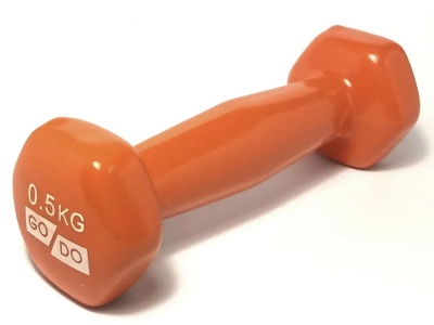 Гантель виниловая GO DO, 0,5кг, оранжевый в Магазине Спорт - Пермь