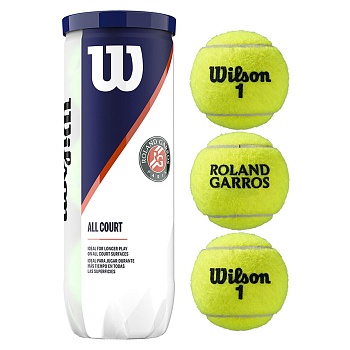 Мячи для тенниса Wilson Roland Garros All Court 3B, ураковка 3шт, Артикул WRT126400