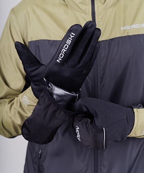 Варежки-перчатки Nordski Run Black (NSU263100) в магазине Спорт - Пермь