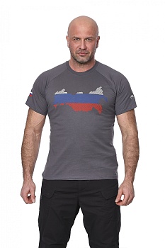 Футболка мужская Novatex "Russia" (Россия), хлопок, серая