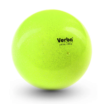 Мяч для художественной гимнастики Verba Sport, цвет: лимонный с блестками