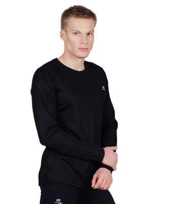 Футболка мужская NORDSKI Training Black с длинным рукавом (NSM911100)