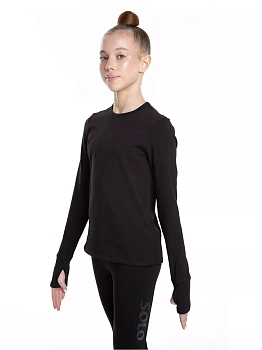 Лонгслив из хлопка «Total Black» с прорезью для пальца Solo RG658-107 черная